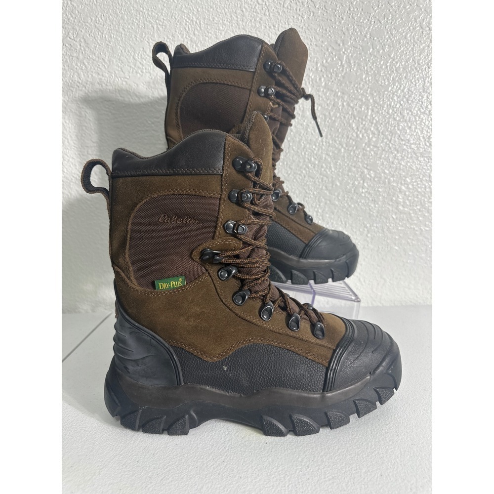 Cabelas Dry Plus Mens Brown Suede Lace Up Hunting Boots Size 9D